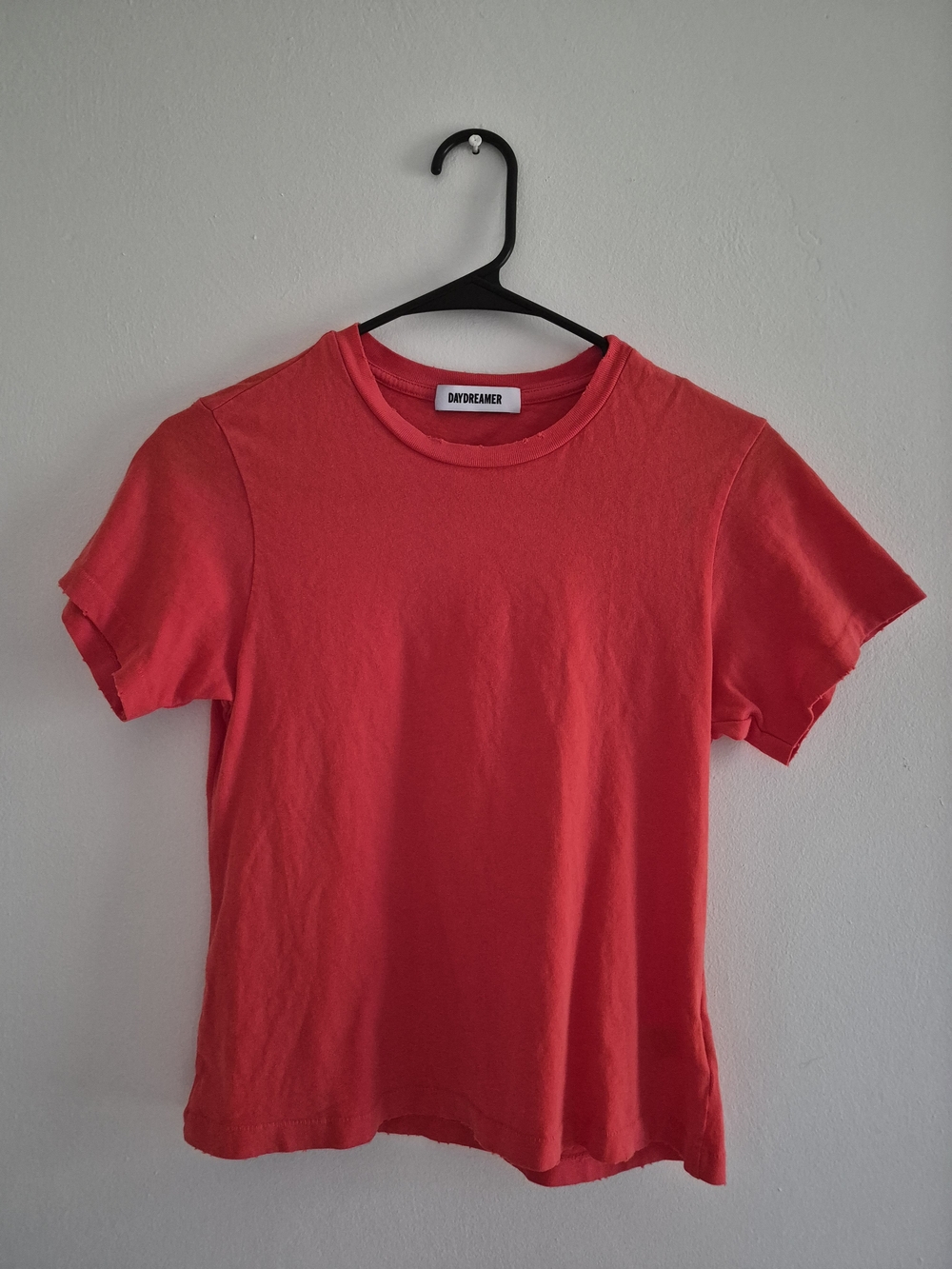 NWOT Daydreamer Coral Red Vintage Crewneck Tee